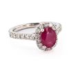 Image 2 : 1.86 ctw MADAGASCAR Ruby and 0.70 ctw Diamond 18K White Gold Ring (GIA CERTIFIED