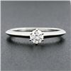 Image 3 : Classic Tiffany & Co. Platinum 0.27 ctw Round Diamond Solitaire Engagement Ring