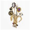 Image 1 : Antique Victorian Custom 6 Gold Silver Stick Pin Bundle Pearl & Gemstone Brooch