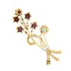 Image 4 : Unique Vintage 14k Gold Custom Star Garnet Emerald Diamond Bundle Bouquet Brooch
