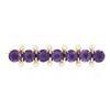Image 1 : Antique Victorian 14k Gold 4.2mm Old Round Amethyst & Seed Pearl Bar Pin Brooch