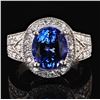 Image 1 : 3.72 ctw Tanzanite and 0.52 ctw Diamond 14K White Gold Ring