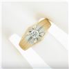 Image 3 : Men's Antique 18K TT Gold 0.42 ctw Old European Diamond Belcher Solitaire Ring