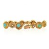 Image 4 : Vintage Handmade 18k Gold.45 ctw Diamond & Turquoise Textured Domed Link Bracele