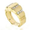 Image 9 : Unisex 14K Gold 0.60 ctw Round Diamond Grooved Channel Brushed Wide Band Ring