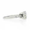 Image 5 : Vintage Platinum 1.50 ctw Round Solitaire w/ Baguette Diamond Engagement Ring
