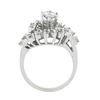 Image 4 : Vintage 14k White Gold 0.80 ctw Round Diamond Solitaire Spray Swirl Cocktail Rin