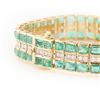 Image 2 : 29.48 ctw Emerald and 3.56 ctw Diamond 14K Yellow Gold Bracelet