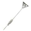 Image 3 : Vintage Platinum 1 ctw Brilliant Pave Diamond Detailed Triangle Trillion Stick P