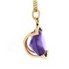 Image 3 : Vintage 14K Gold 15.8mm Round Alexandrite Channel Set Solitaire Pendant w/ Chain