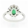 Image 7 : NEW Classic 18K TT Gold 2.11 ctw Oval Emerald Solitaire w/ Round Diamond Halo Ri