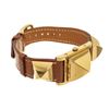 Image 2 : Hermes Brown Metal and Leather Medor Plated 23 Quartz Watch