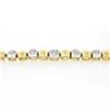Image 6 : Vintage 18K TT Gold 1.50 ctw Pave Diamond & Polished Graduated Oval Link Bracele