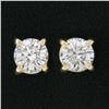 Image 5 : NEW Classic 14k Yellow Gold 0.44 ctw Round Brilliant Diamond Prong Stud Earrings