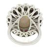 Image 8 : NEW Platinum 8.20 ctw GIA Oval Cabochon Opal w/ Ruby & Diamond Halo Cocktail Rin