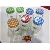Image 1 : Mason Drinking Jars With Lids and Straws x7