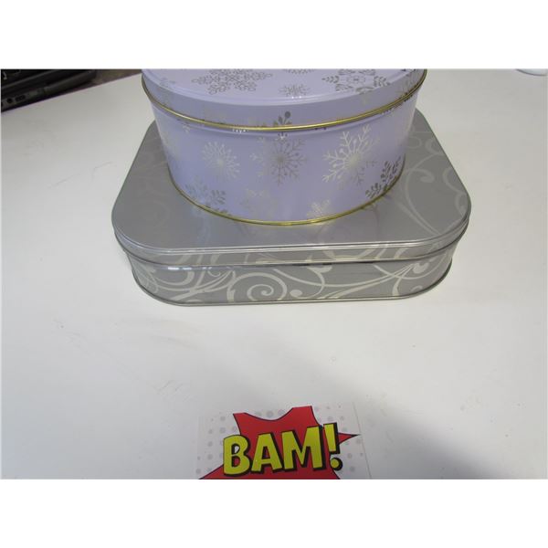 2pc Christmas Storage Tins