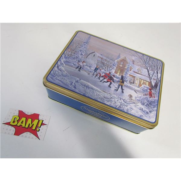 Christmas Neighborhood Hockey Tin