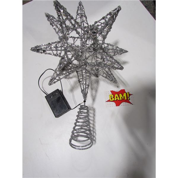 Star Tree Top Silver Glitter