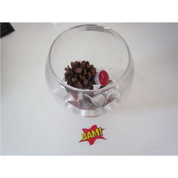 Red Tea Candle In Vase
