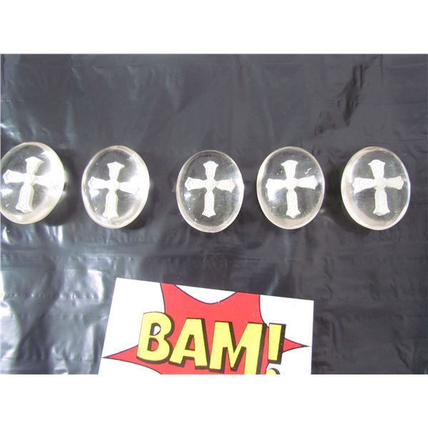 5pc Crosses in Clear Stone