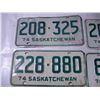 Image 2 : 4 1974 Sask License Plates