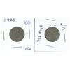 Image 1 : 1925 & 1926 Canadian 5 cent Coins