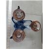 Image 3 : Blue/Champaign glass candle holder center piece