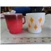 Image 1 : 2 Fire King mugs - red and diamond graphics