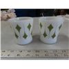 Image 1 : 2 Fire King mugs - green diamonds
