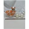 Image 1 : Anchor Hocking chip & dip set + Fire King milk glass sugar & creamer set