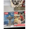 Image 4 : Vintage Magazine Rack with 7 Vintage LIFE magazines