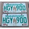 Image 1 : 1981 Pair of Saskatchewan License Plates