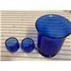 Image 1 : Cobalt Blue Liqueur Decanter with Glass Cups