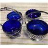 Image 1 : 4 Cobalt Blue Serving Dishes