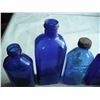Image 2 : 5 Vintage Cobalt Blue Bottles