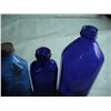 Image 3 : 5 Vintage Cobalt Blue Bottles