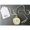 Image 1 : Nickle Silver pocket watch, w/ chain 1.5"