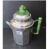 Image 1 : Coffee pot w/ uranium glass top & green handle - TEM 1940s