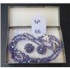 Image 1 : 3 pc. Crystal lavender purple necklace & Earring set - w/ original box