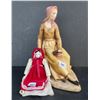 Image 1 : Ceramic lady figurine & small porcelain doll 7"