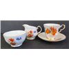 Image 2 : Canadian tiger lily bone china - cream and sugar set, and cup n saucer, w/ Saskatoon, SK on cup