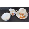 Image 3 : Canadian tiger lily bone china - cream and sugar set, and cup n saucer, w/ Saskatoon, SK on cup