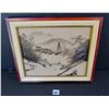 Image 3 : Pair of Oriental themed framed wall pictures - silk and gold thread accents - 10"x12"