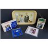 Image 1 : Lot of Royality items - Charles & Diana ashtray, tin can, unused 50 book matches - serving tray