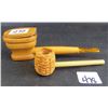 Image 1 : Corn cob meerschum - pure and novelty toilet smoking pipe - 5.5"
