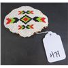 Image 1 : Aboriginal hand beaded barrette on moose hide - 3"x4 1/4" - clip is good