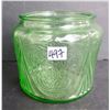 Image 1 : Uranium glass royal lace cookie jar - depression glass