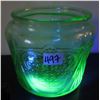 Image 3 : Uranium glass royal lace cookie jar - depression glass