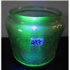 Image 4 : Uranium glass royal lace cookie jar - depression glass